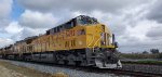 A Brand New UP C44ACM with The Brand New Union Pacific Railroad Paint Scheme sits in the Siding at Pixley,  California waiting to Pull Aoaded Grain Train South Bound